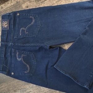 ROCK & REPUBLIC sz 8 M Dark Blue Bootcut Flare Kasandra Leg Jeans